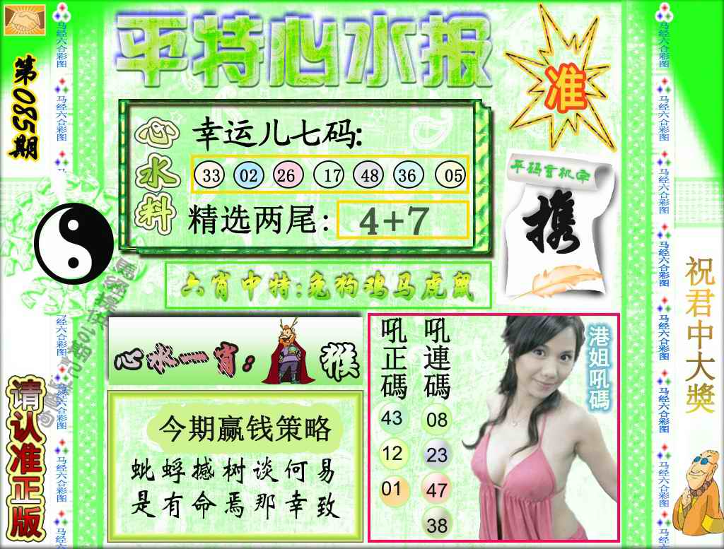 六合彩085期平特心水报（荐）