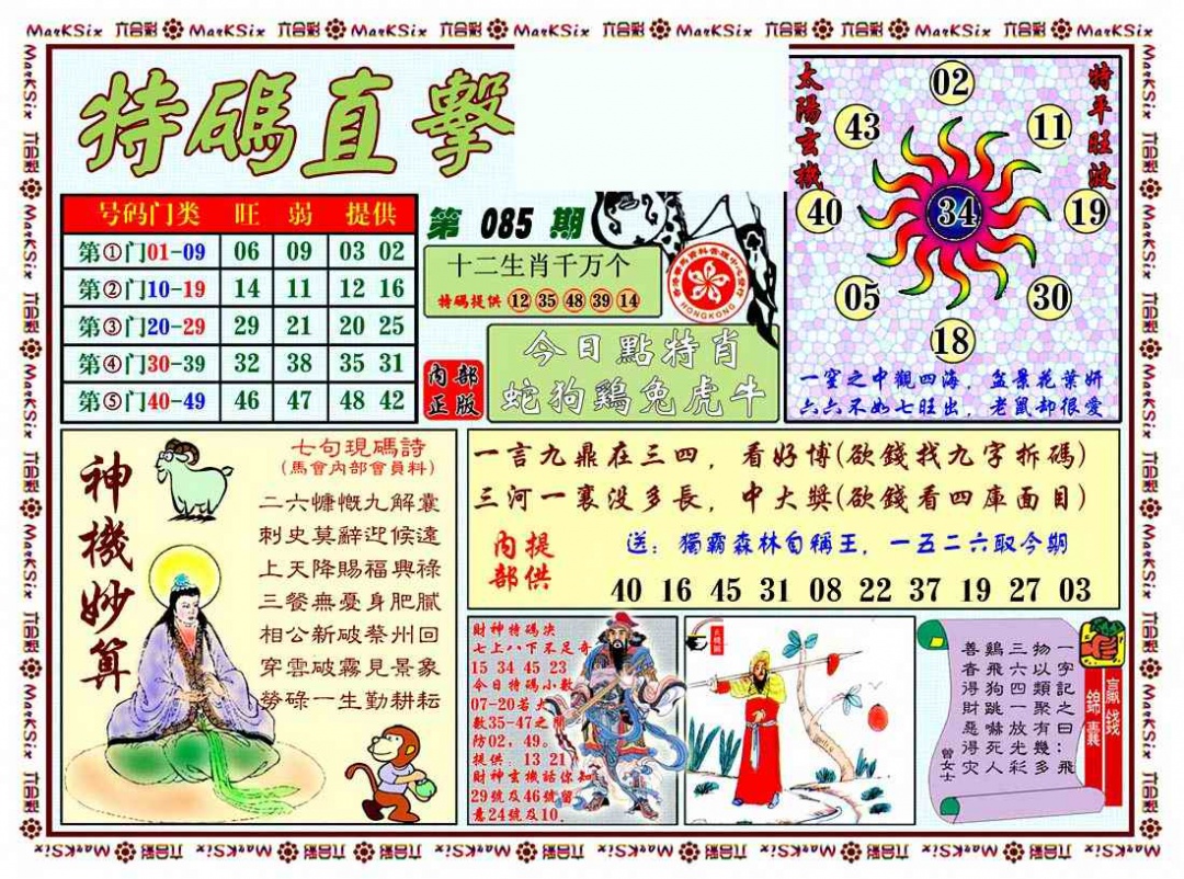六合彩085期特马直击