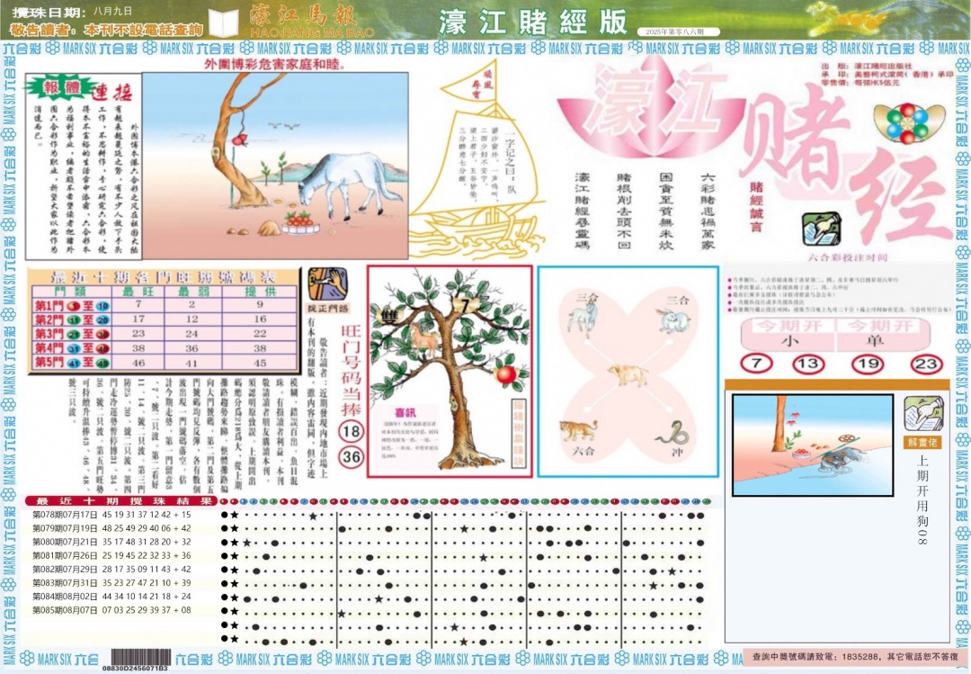 六合彩086期濠江赌经A