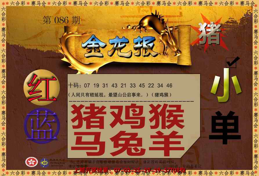六合彩086期金龙报
