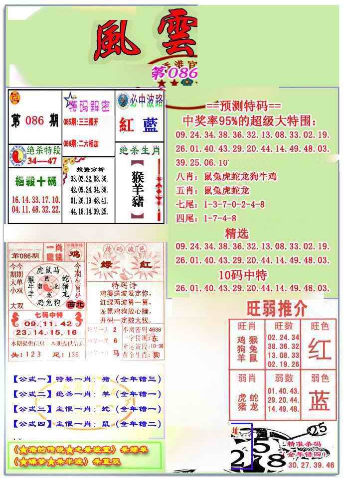 六合彩086期风云榜