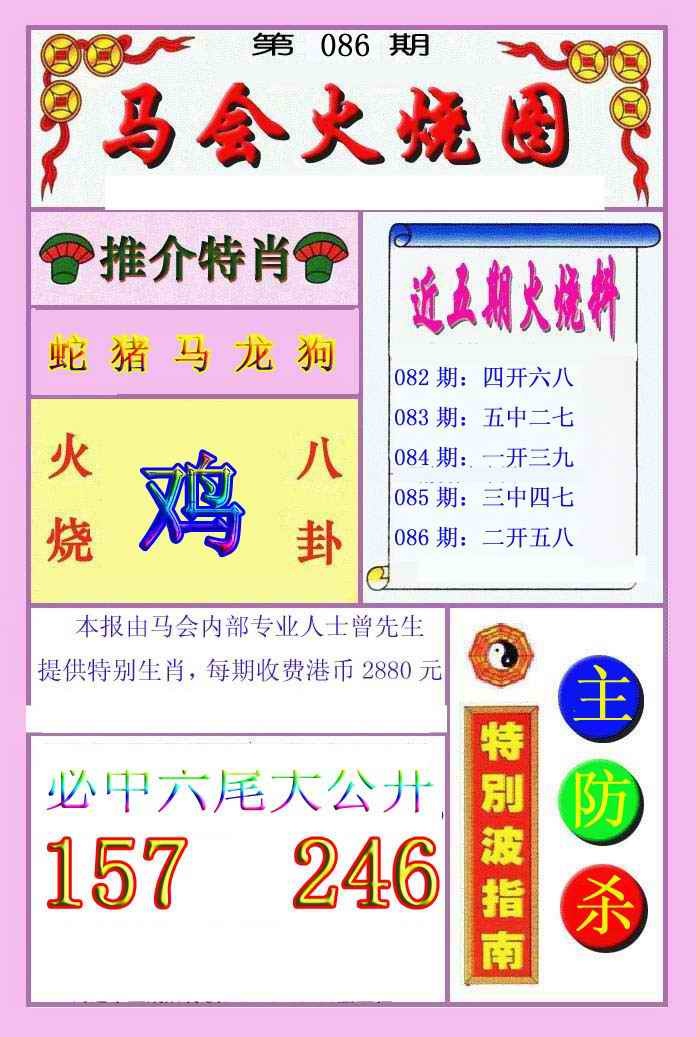 六合彩086期火烧图
