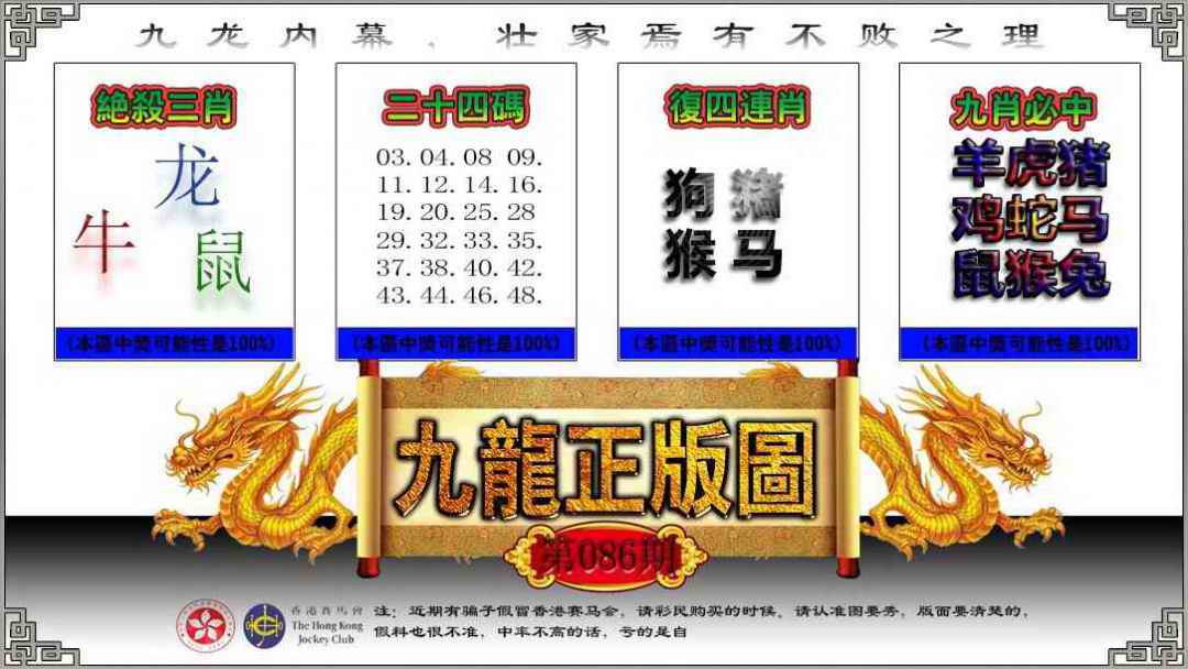六合彩086期九龙正版图