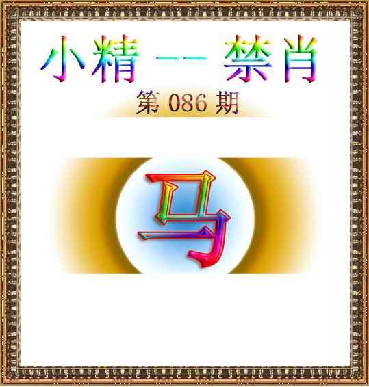 六合彩086期小精禁肖