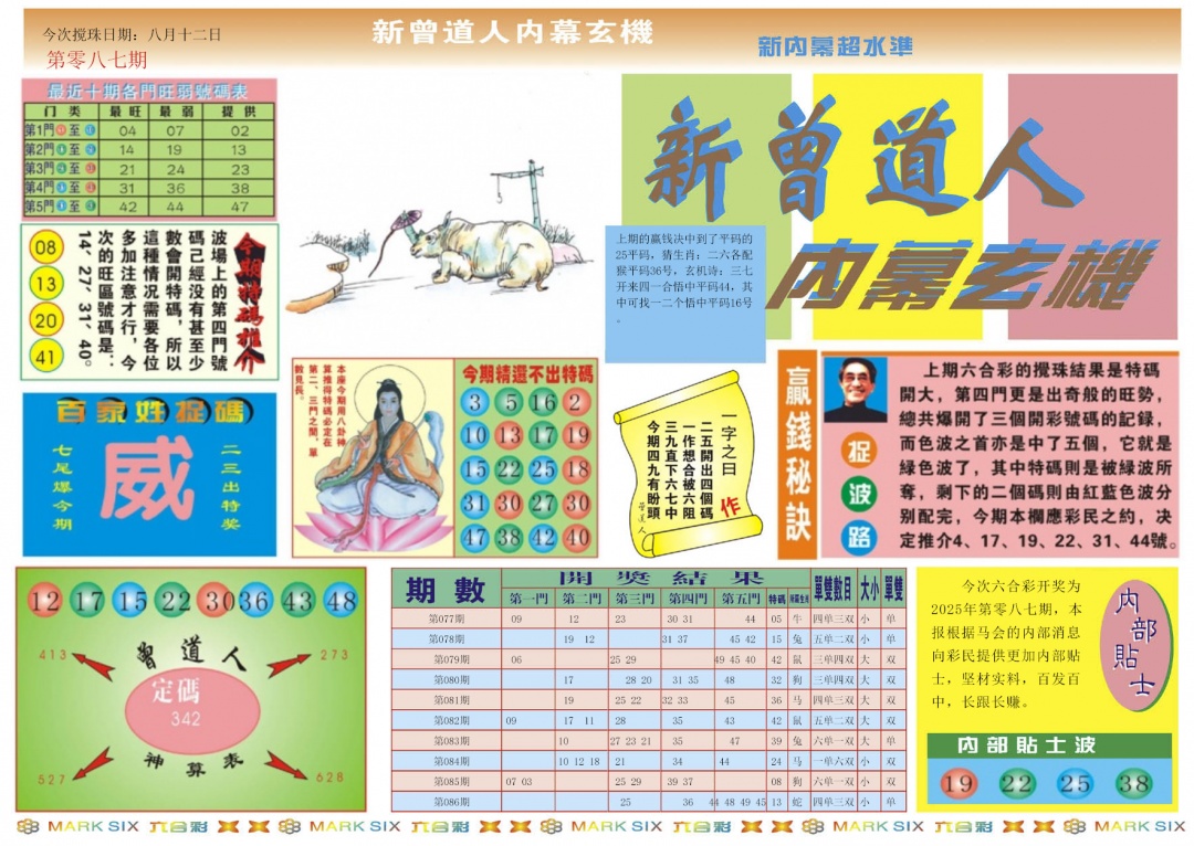 六合彩087期新曾道人内幕A