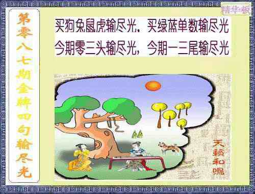 六合彩087期金牌四句输尽光