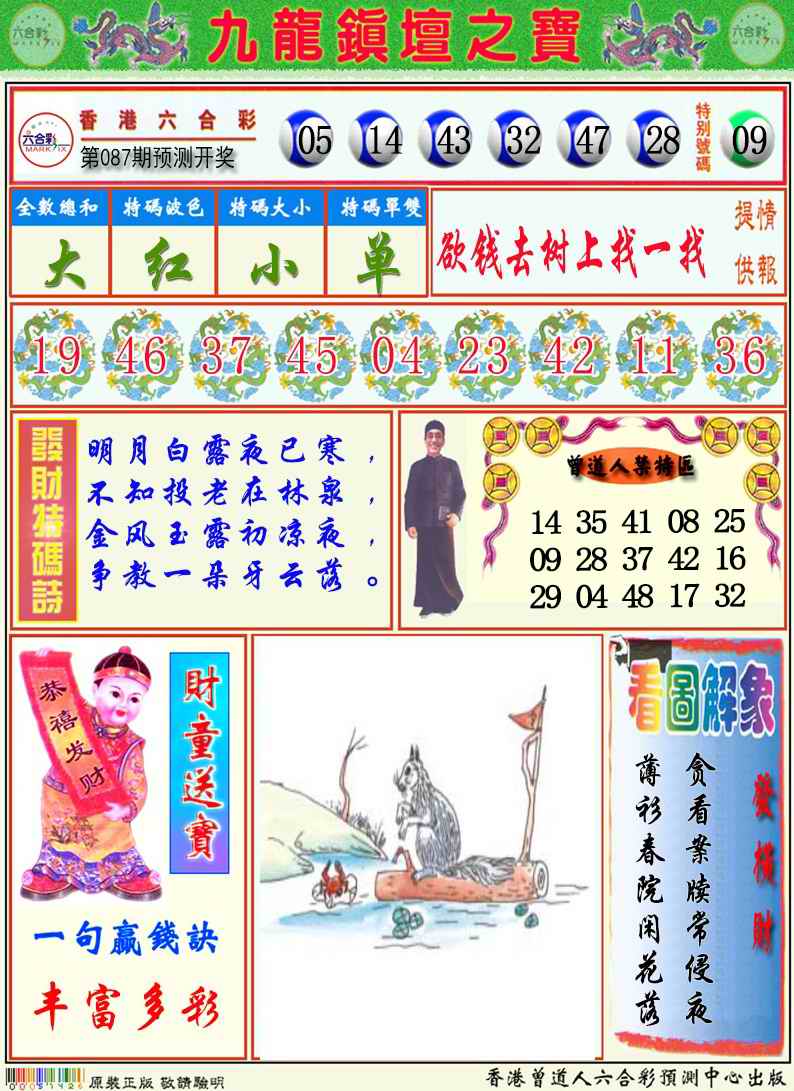 六合彩087期九龙挂牌解特码A
