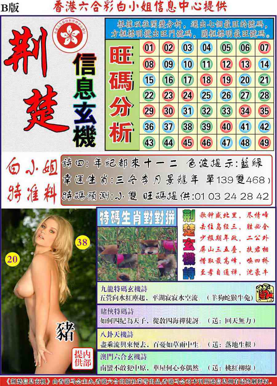 六合彩087期荆楚信息玄机B