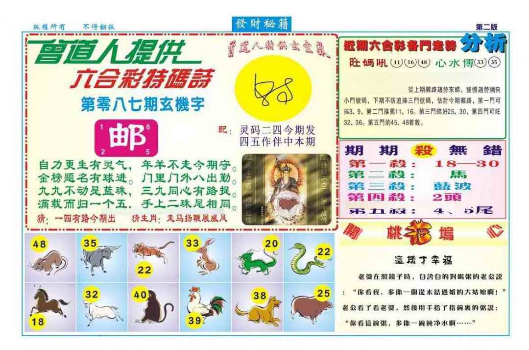 六合彩087期发财秘籍B（新图）
