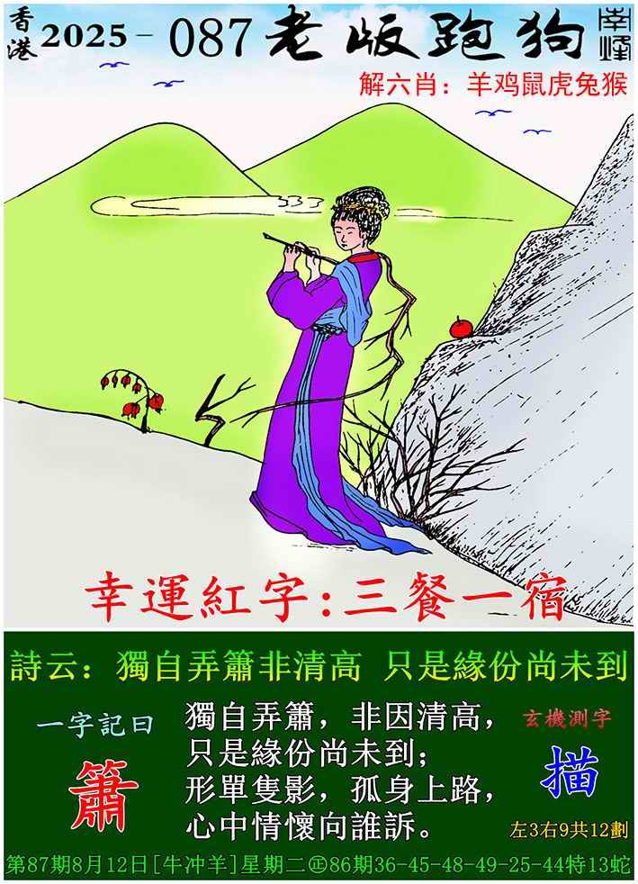 六合彩087期老版跑狗图
