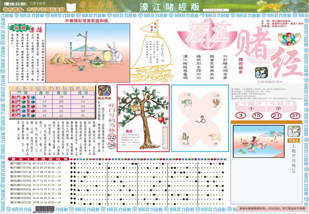 六合彩088期濠江赌经A