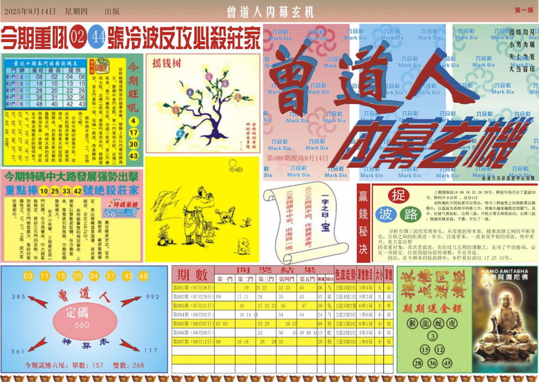 六合彩088期曾道人内幕A
