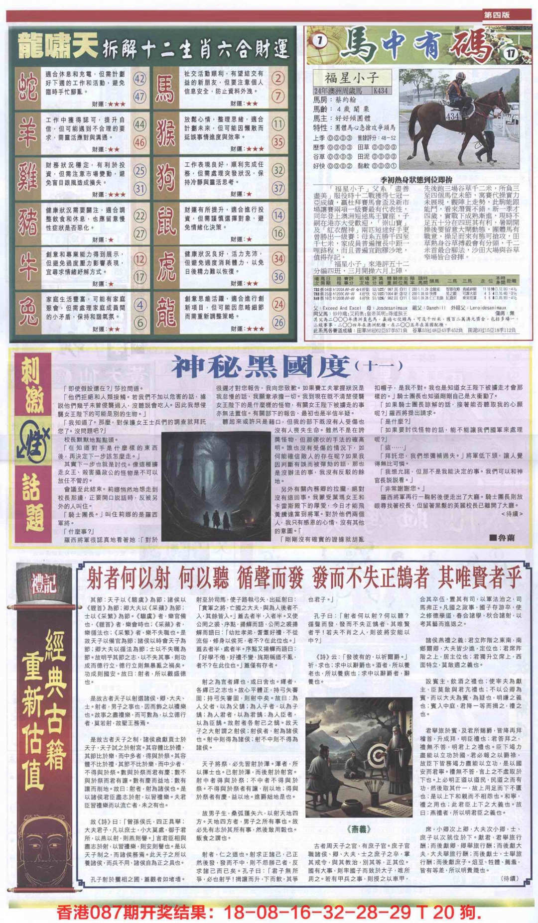 六合彩088期新报跑狗-2(背面)