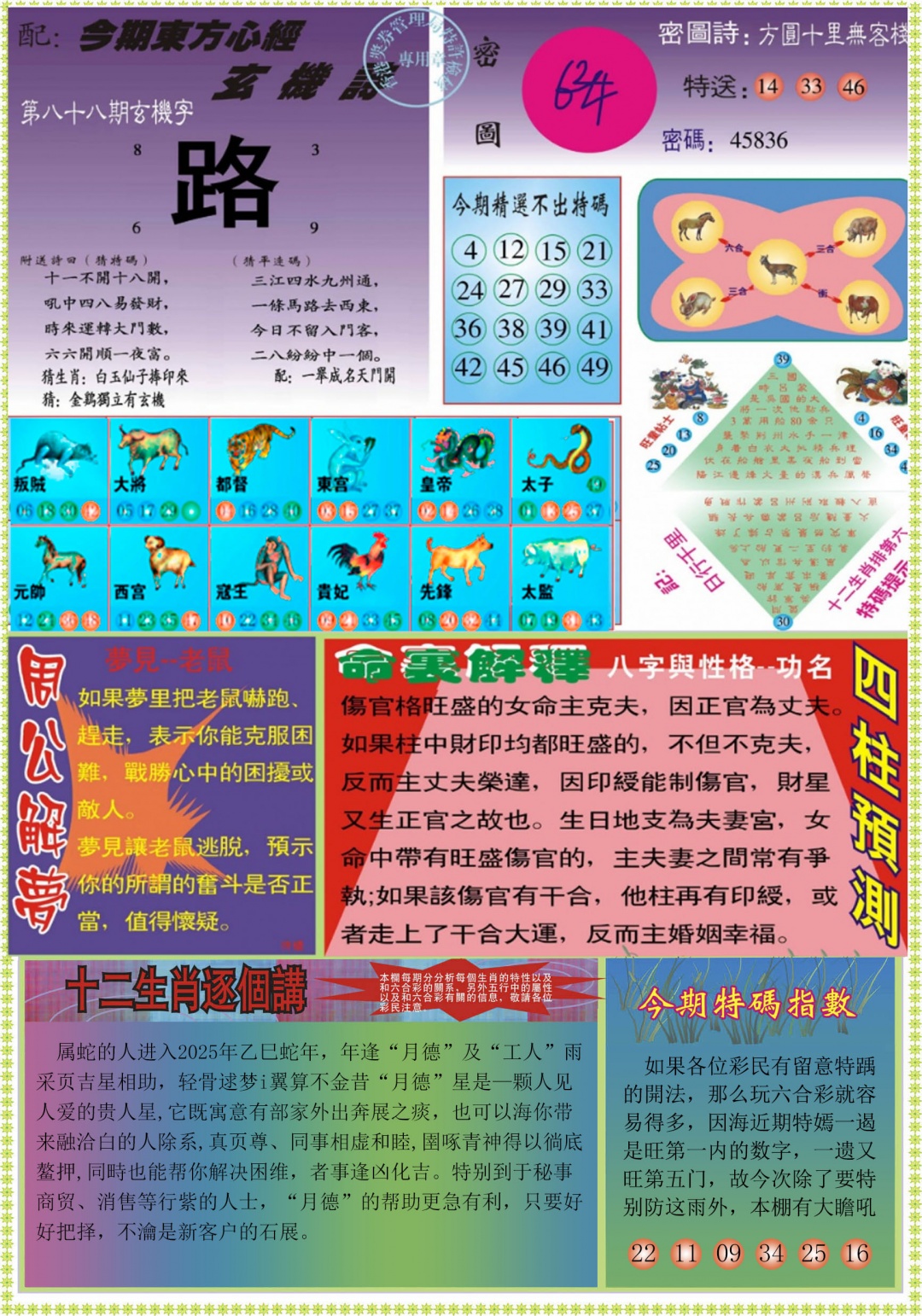 六合彩088期东方心经B