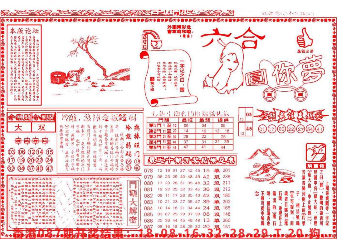 六合彩088期六合圆你梦A