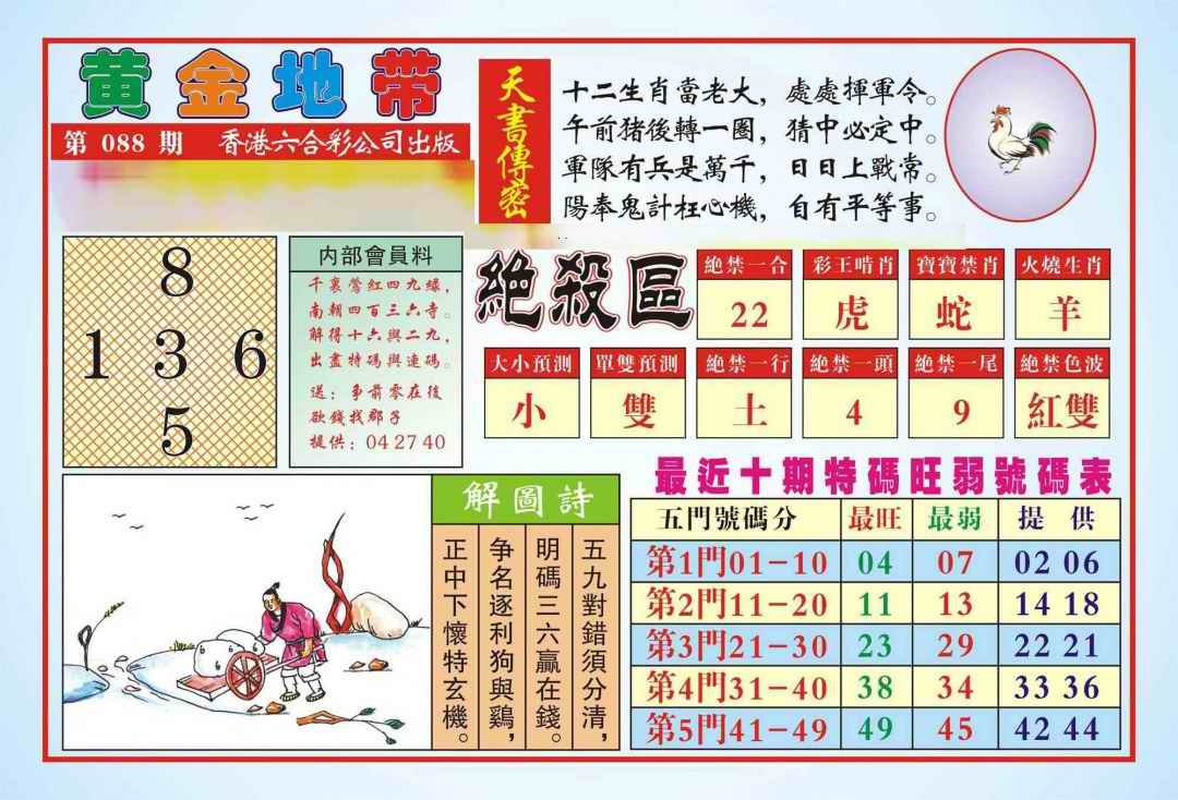 六合彩088期香港黄金地带(新图)