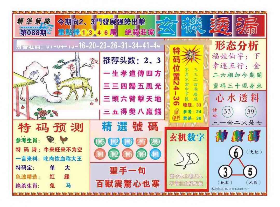 六合彩088期玄机透漏（新图）