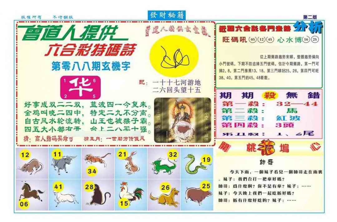 六合彩088期发财秘籍B（新图）