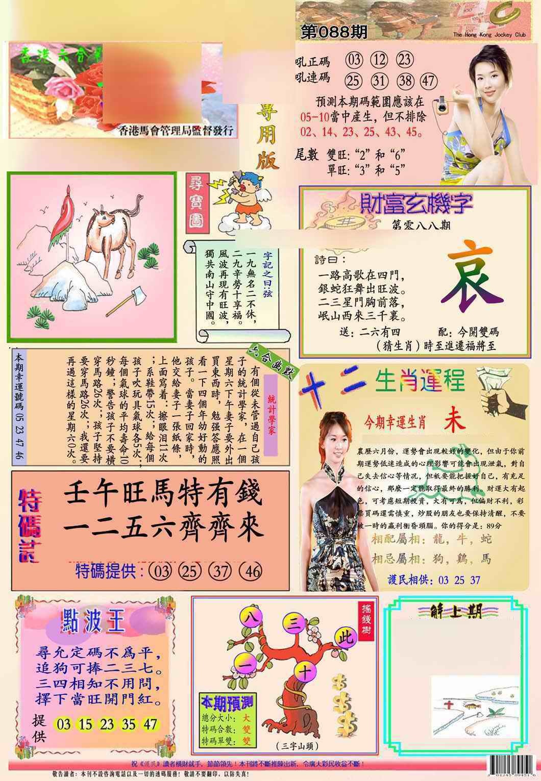 六合彩088期马经专用版(新图推荐)