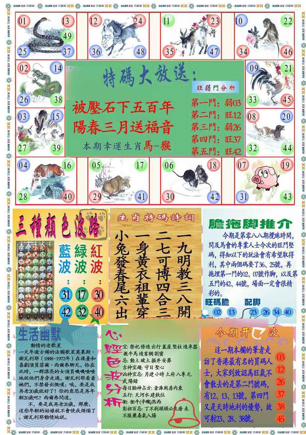 六合彩088期马经心经B(新图推荐)