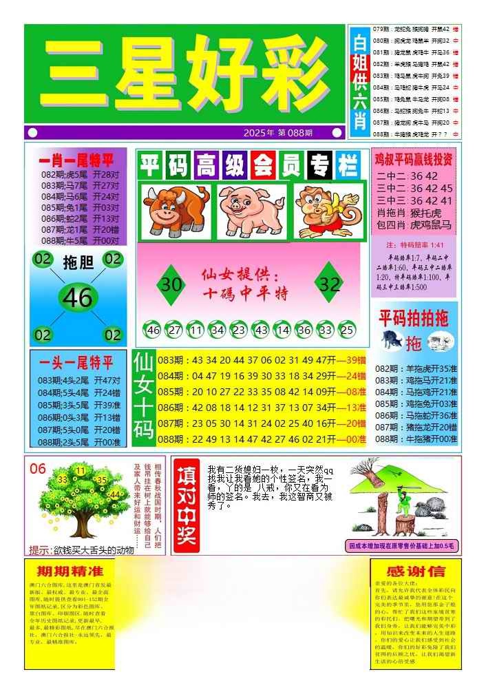 六合彩088期三星好彩4