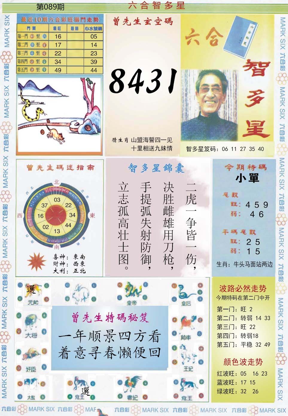 六合彩089期六合智多星