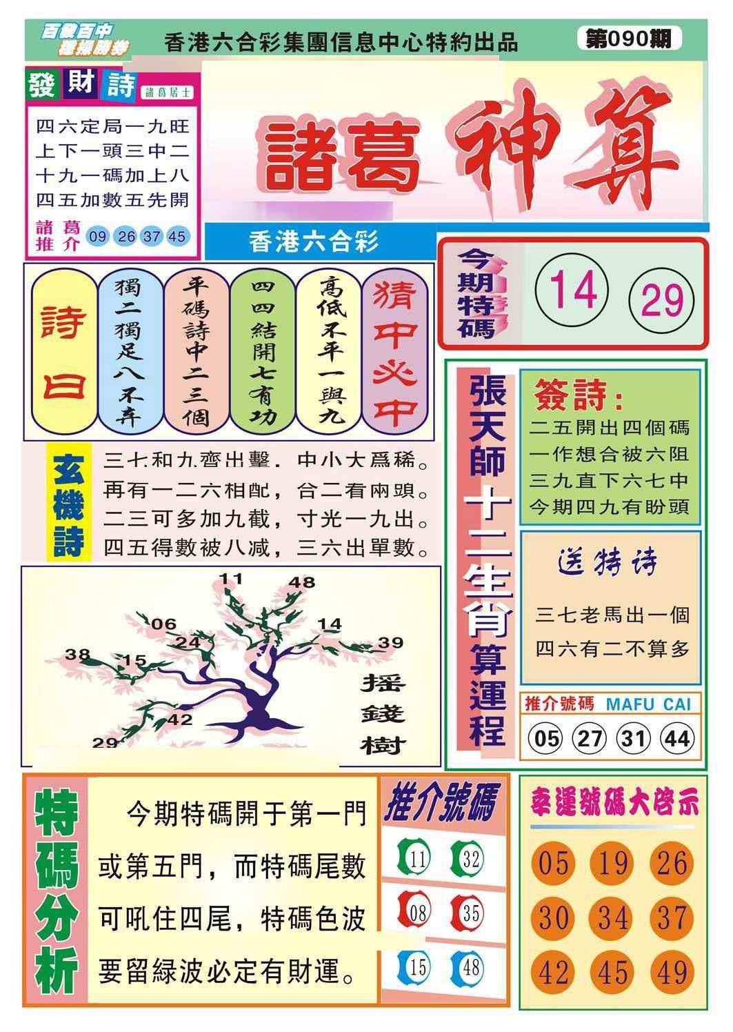 六合彩090期诸葛神算