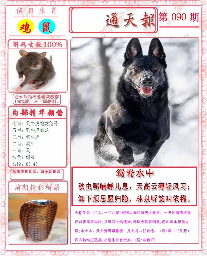 六合彩090期马经通天报