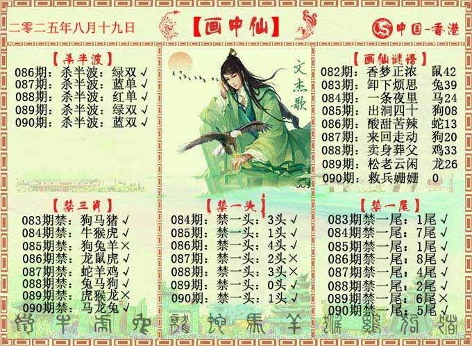 六合彩090期画中仙报