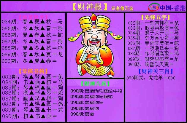 六合彩090期紫财神