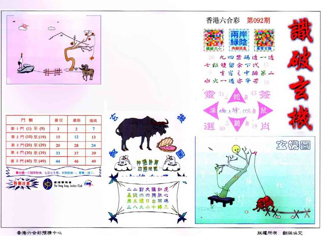 六合彩092期识破玄机(保证香港版)