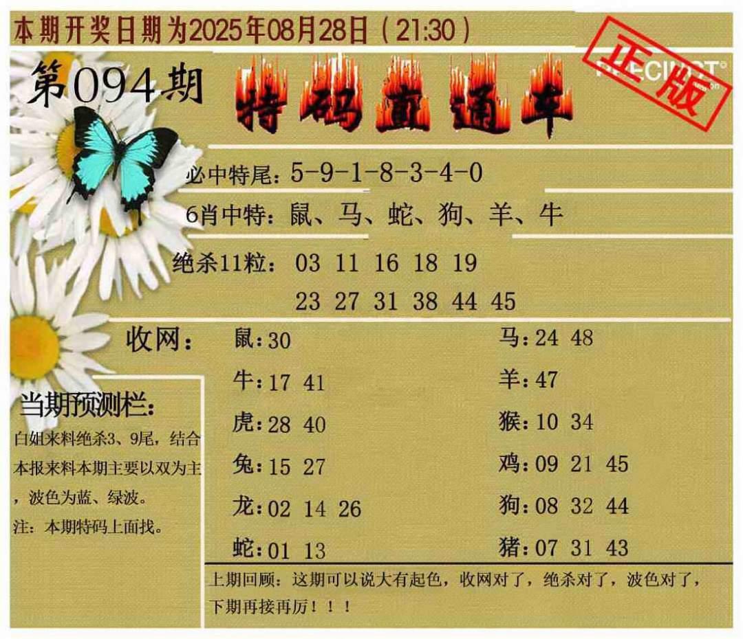 六合彩094期特码直通车