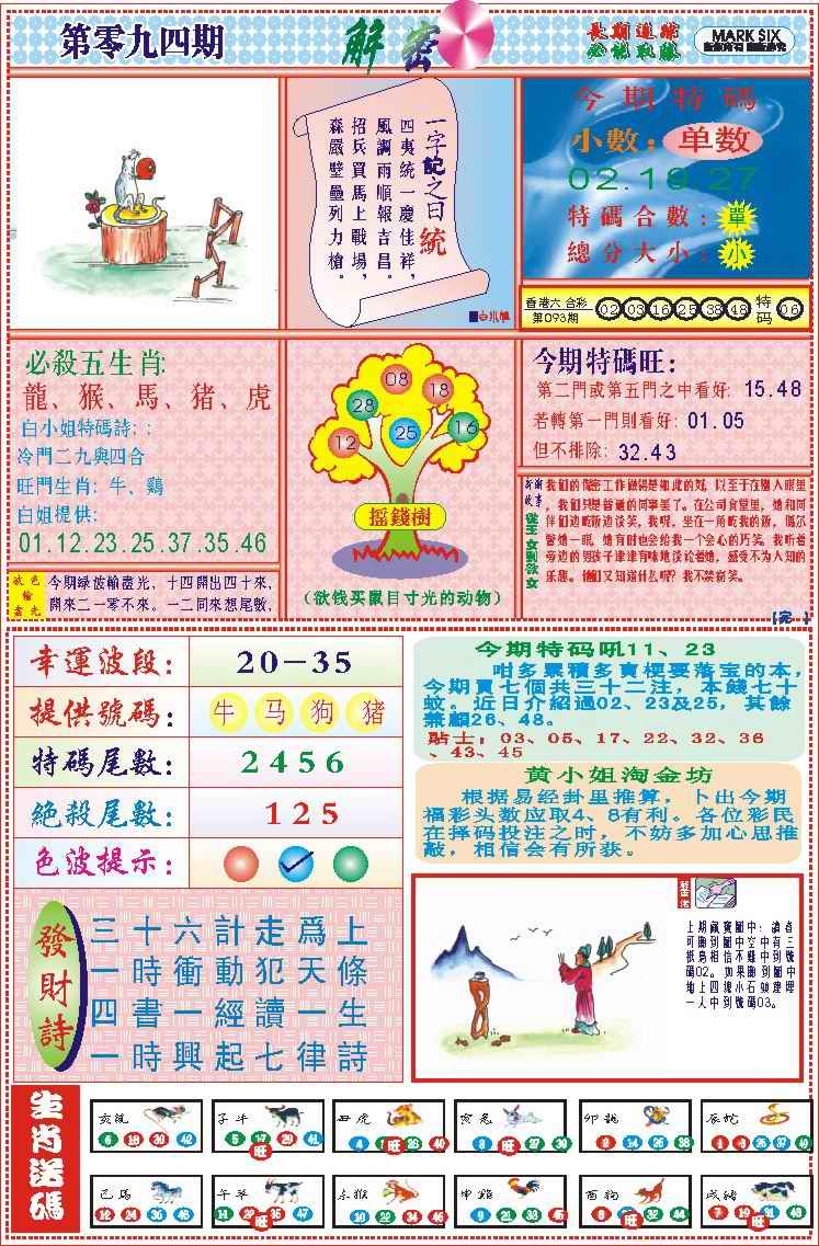 六合彩094期118解密(新图)