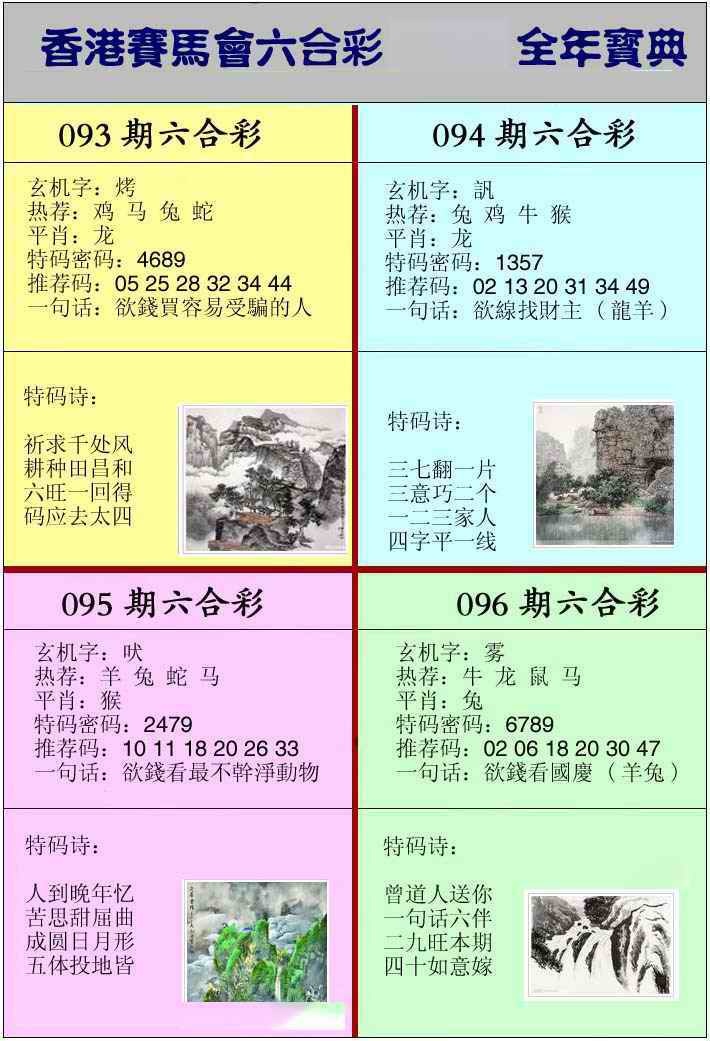 六合彩094期香港挂牌宝典