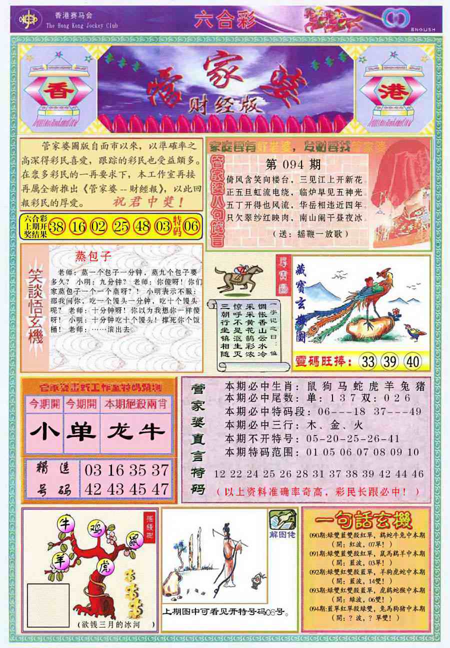 六合彩094期管家婆财经版