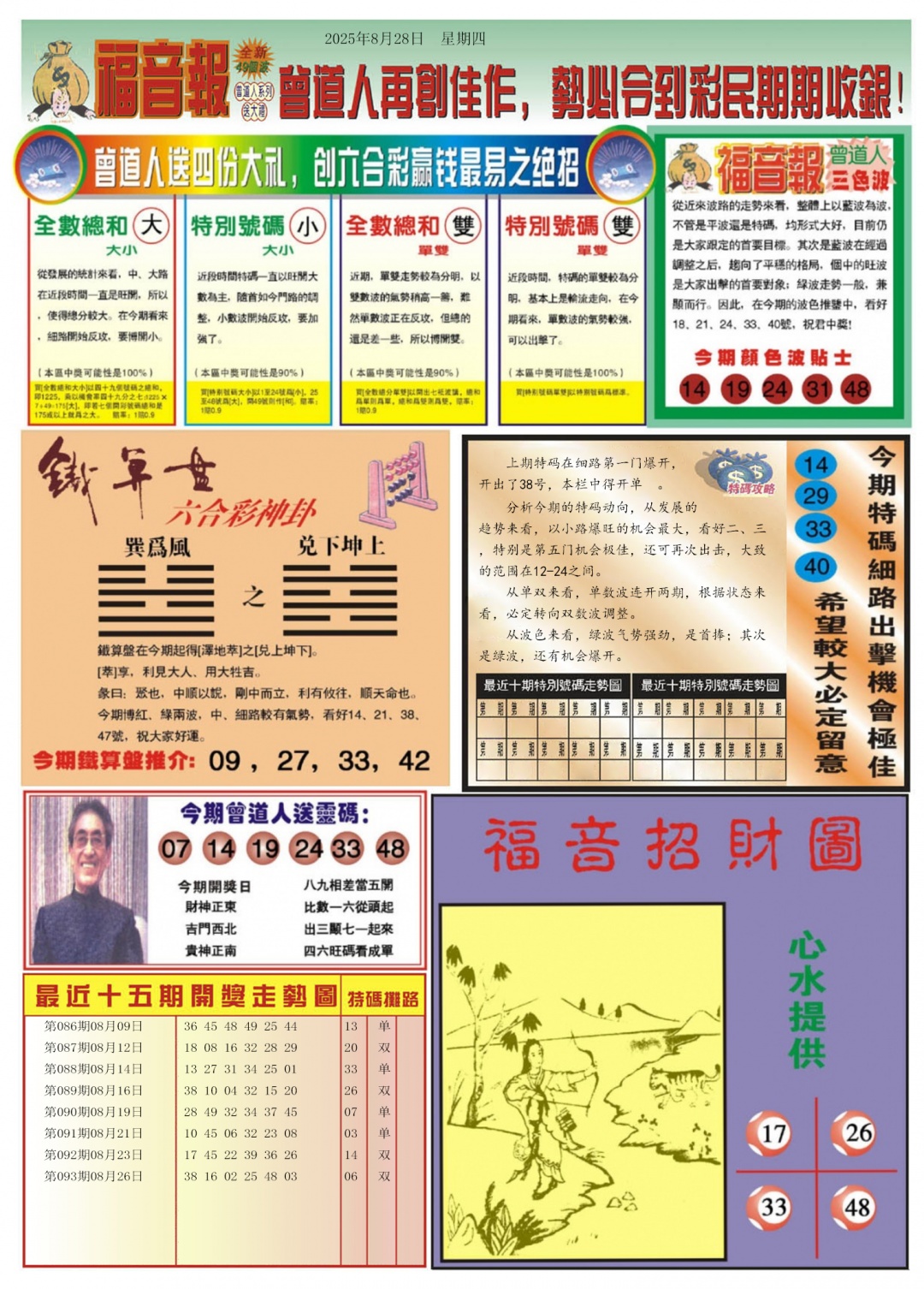 六合彩094期福音报B