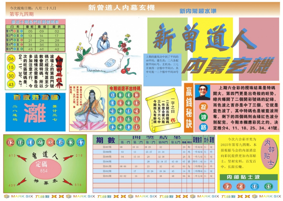 六合彩094期新曾道人内幕A