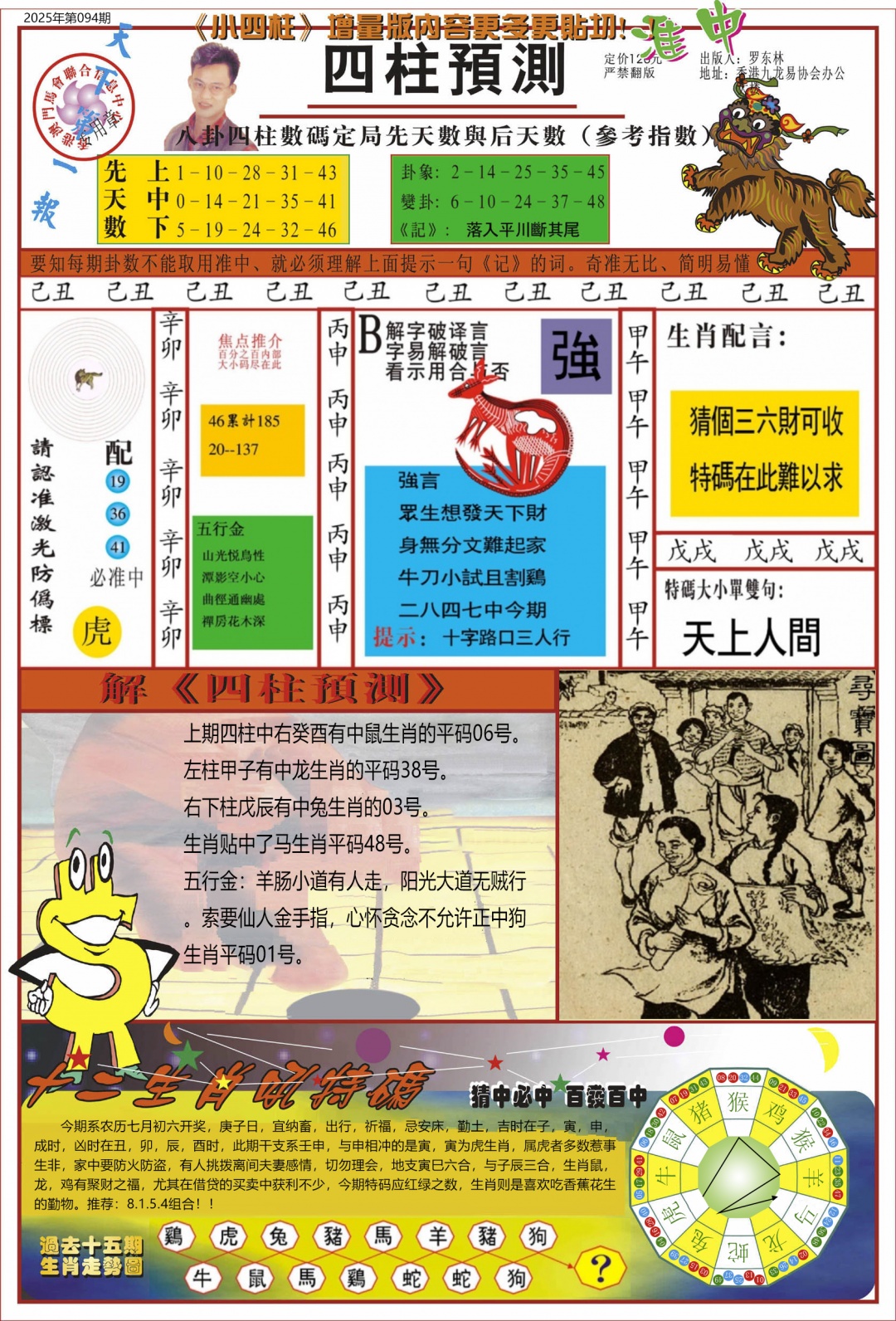 六合彩094期中四柱预测A