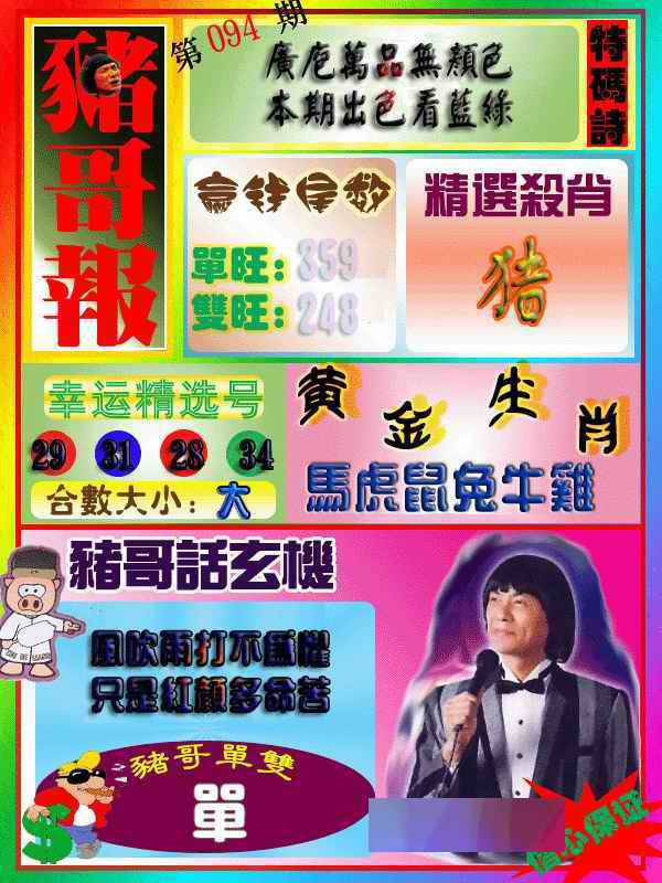 六合彩094期猪哥报