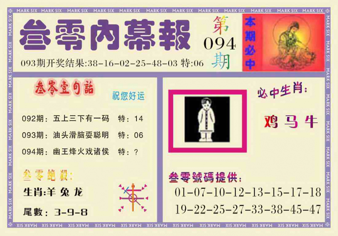 六合彩094期叁零内幕报