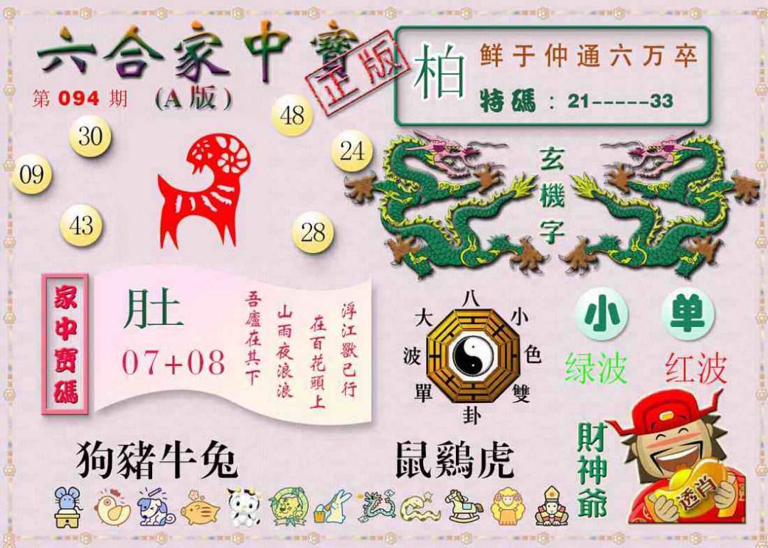 六合彩094期六合家中宝A