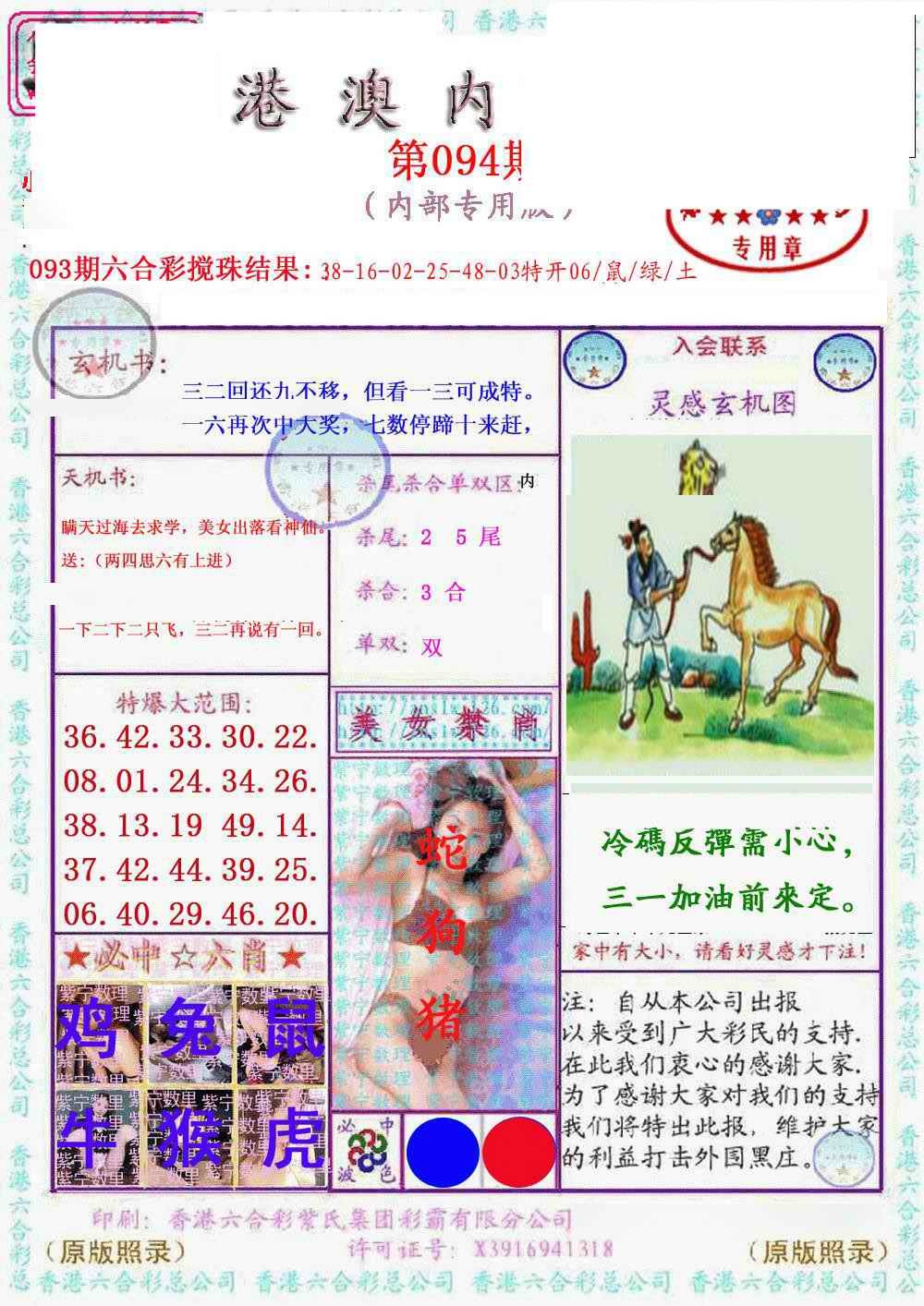六合彩094期港澳内幕报