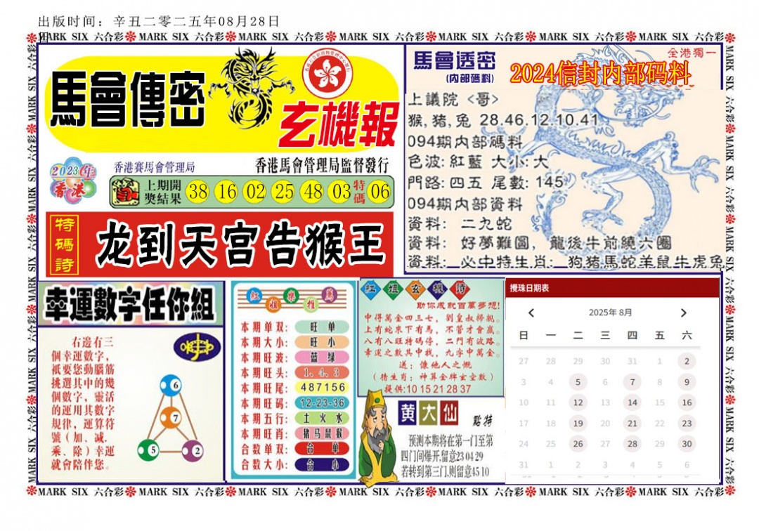 六合彩094期马经传密