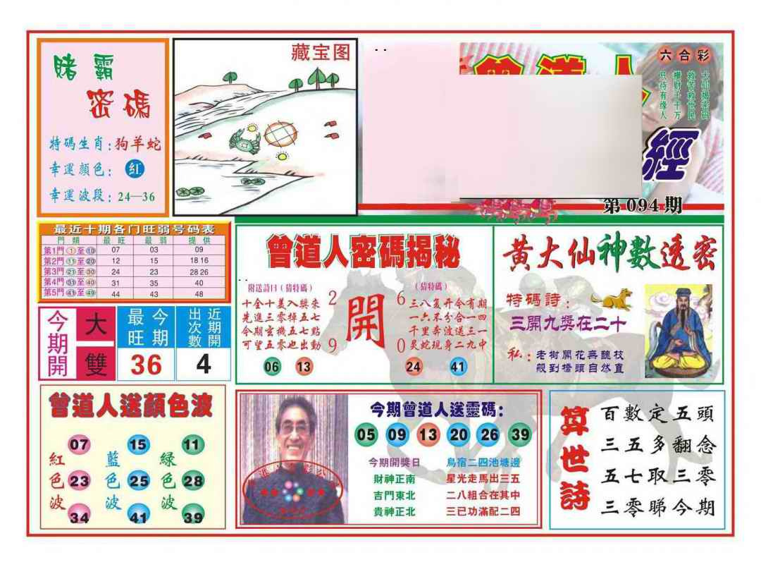 六合彩094期赢钱一经(新图)