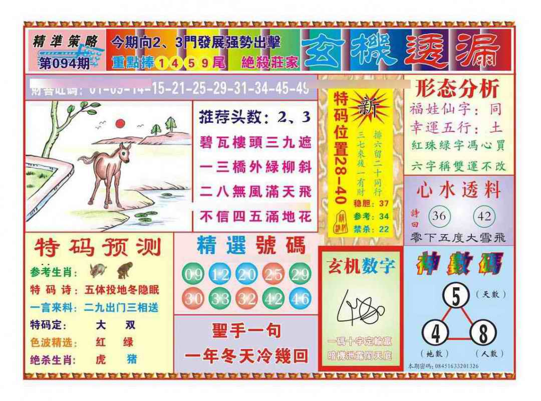 六合彩094期玄机透漏（新图）