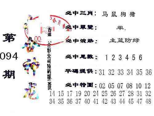 六合彩094期六合神龙