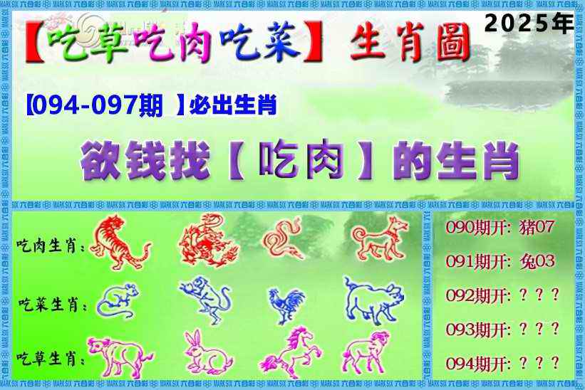 六合彩094期吃草吃肉吃菜玄机