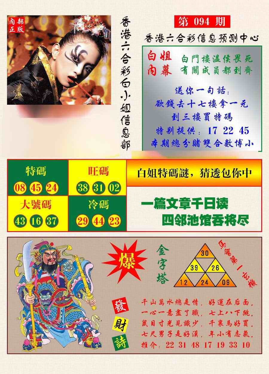 六合彩094期港彩内幕报