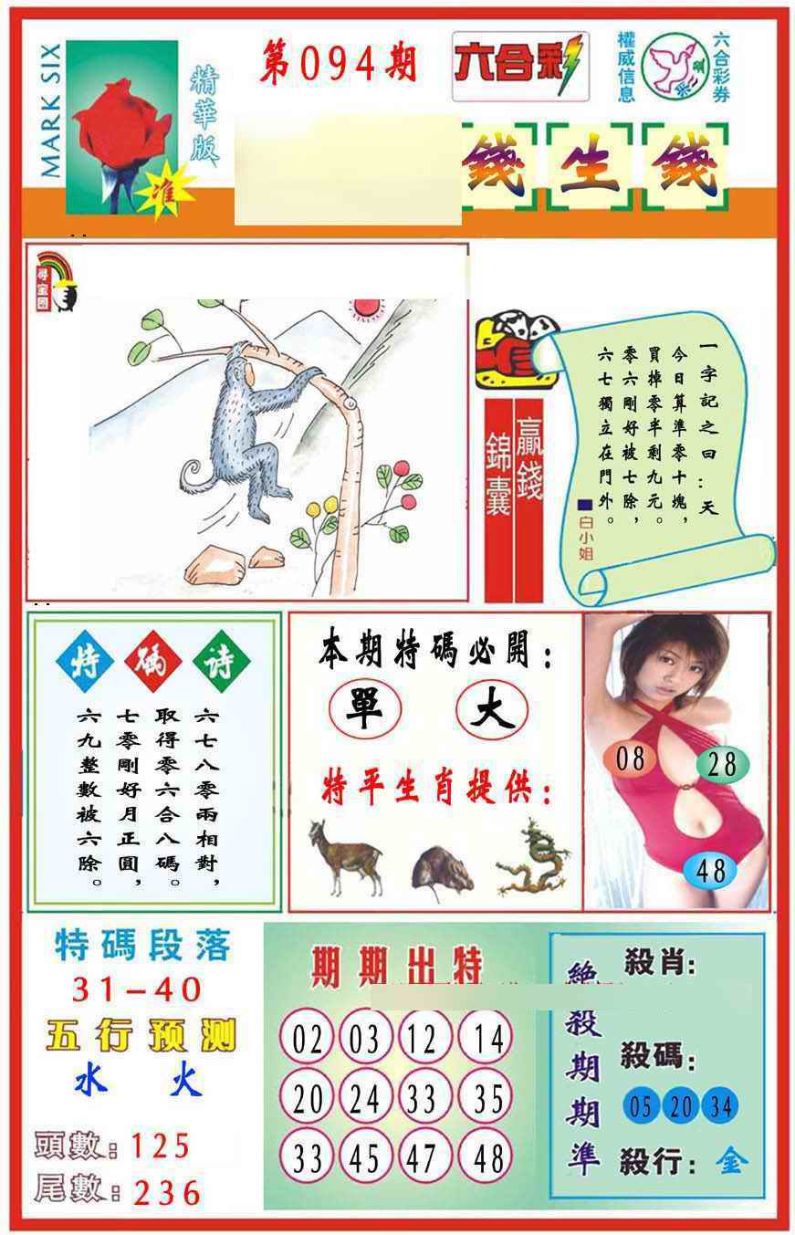 六合彩094期马经钱生钱(新图推荐)