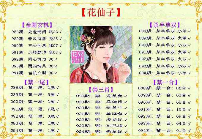 六合彩094期花仙子